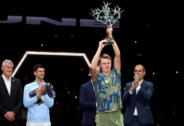 Tennis, ATP Tournament in Paris, Holger Rune wins in the final against Novak Djokovic