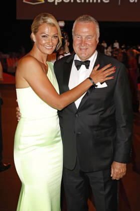 Franziska van Almsick with partner Jürgen B Harder at the 51 Ball des Sports 2022 in the RheinMain CongressCenter Wiesbaden, 16 07 2022 xS.xGabschx xFuturexImage