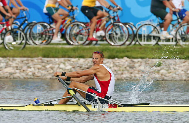 BEIJING, CHINA 20080816 Olaf Tufte of Norway took the gold medal in the men s single sculls rowing competion during the Beijing 2008 Olympic Games at Shunyi Olympic Rowing Park, saturday August 16th, 2008 BEIJING CHINA PICTURES x10550x  Copyright: xJunge,xHeikox OLYMPIC GAMES BEIJING
