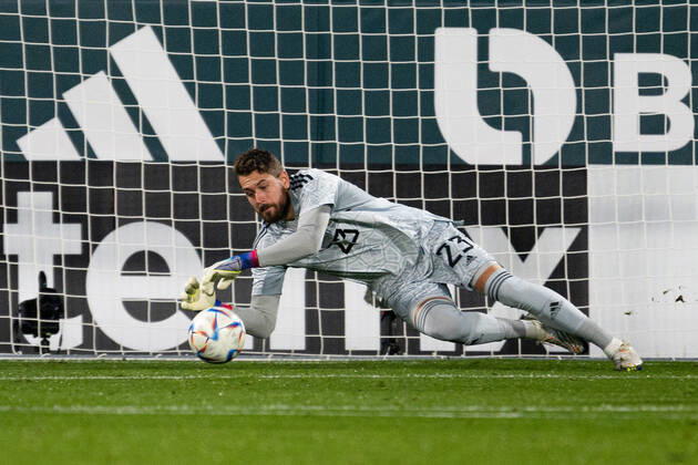 221116 Goalkeeper Kristoffer Nordfeldt of Sweden during the international friendly football match between Mexico and Sweden on November 16, 2022 in Girona Photo Ludvig Thunman BILDBYRAN code LT LT0441 football football soccer football training country international friendly Mexico Sweden Sweden Sweden a bbeng,  Copyright: LUDVIGxTHUNMAN BB221116LT030