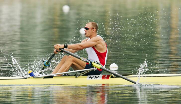 BEIJING, CHINA 200800811 Olaf Tufte of Norway won the men s single sculls rowing quarterfinal 2 heat during the Beijing 2008 Olympic Games at Shunyi Olympic Rowing Park August 11th, 2008 BEIJING CHINA PICTURES x10550x  Copyright: xJunge,xHeikox OLYMPIC GAMES BEIJING
