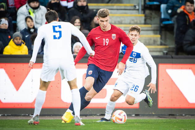 Norway v Finland, football friendly, Oslo, Norway Oslo, Norway. 20th, November 2022. Alexander Sorloth (19) of Norway seen during the football friendly match between Norway and Finland at Ullevaal Stadion in Oslo. Oslo Norway Copyright: xGonzalesxPhoto Jan-ErikxEriksenx