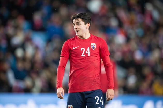 Norway v Finland, football friendly, Oslo, Norway Oslo, Norway. 20th, November 2022. Hugo Vetlesen (24) of Norway seen during the football friendly match between Norway and Finland at Ullevaal Stadion in Oslo. Oslo Norway Copyright: xGonzalesxPhoto Jan-ErikxEriksenx