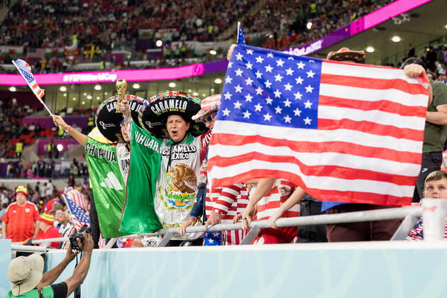 USA v Wales: Group B - FIFA World Cup, WM, Weltmeisterschaft, Fussball Qatar 2022 USA fans during the World Cup match between USA v Wales, in Doha, Qatar, on November 21, 2022. Doha Qatar Copyright: xFotoxOlimpikx originalFilename:jastrzebowski-usavwale221121_np8d0