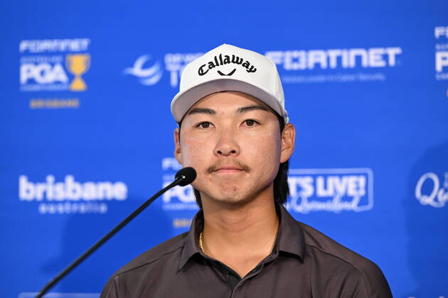 PGA, Golf Herren CHAMPIONSHIP PRESSERS, Min Woo Lee is seen during a press conference, PK, Pressekonferenz ahead of the 2022 Australian PGA Championship, at Royal Queensland Golf Club in Brisbane, Tuesday, November 22, 2022. ( NO ARCHIVING, EDITORIAL USE ONLY, NO USE IN BOOKS WITHOUT CONSENT BRISBANE QUEENSLAND AUSTRALIA Copyright: xDARRENxENGLANDx 20221122001733459894