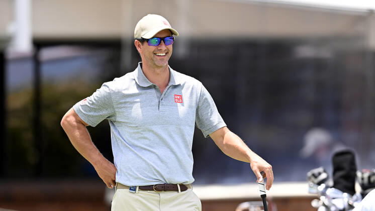 PGA, Golf Herren CHAMPIONSHIP PRESSERS, Adam Scott is seen on the practice green ahead of the 2022 Australian PGA Championship, at Royal Queensland Golf Club in Brisbane, Tuesday, November 22, 2022. ( NO ARCHIVING, EDITORIAL USE ONLY, NO USE IN BOOKS WITHOUT CONSENT BRISBANE QUEENSLAND AUSTRALIA  Copyright: xDARRENxENGLANDx 20221122001733466494