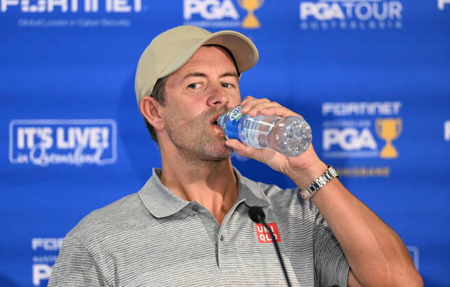PGA, Golf Herren CHAMPIONSHIP PRESSERS, Adam Scott is seen during a press conference, PK, Pressekonferenz ahead of the 2022 Australian PGA Championship, at Royal Queensland Golf Club in Brisbane, Tuesday, November 22, 2022. ( NO ARCHIVING, EDITORIAL USE ONLY, NO USE IN BOOKS WITHOUT CONSENT BRISBANE QUEENSLAND AUSTRALIA Copyright: xDARRENxENGLANDx 20221122001733537571