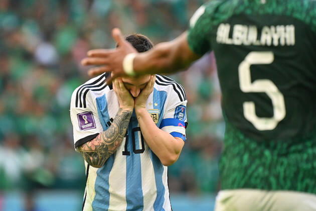 Lionel MESSI ARG , disappointment,frustration,frustrated,dejected,action,half figure,half figure Game 8,Group C Argentina ARG Saudi Arabia KSA 1 2 on 22 11 2022, Lussail Stadium Football World Cup 20122 in Qatar from 20 11 18 12 2022