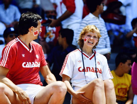 06 06 86 Hungary Canada Mexico, Irapuato, 06 06 1986, football, FIFA World Cup 1986 in Mexico, Hungary Canada 2 0 Canadian fans