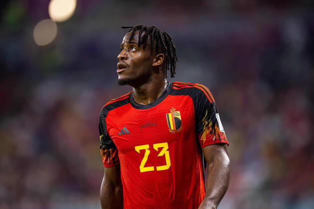 23.11.2022 DOHA, KATAR, AHMAD BIN ALI STADIUM, PILKA NOZNA MISTRZOSTWA SWIATA W PILCE NOZNEJ KATAR 2022 ( FIFA World Cup, WM, Weltmeisterschaft, Fussball QATAR 2022 ) MECZ BELGIA - KANADA GAME BELGIUM - CANADA NZ MICHY BATSHUAYI FOTO LUKASZ SKWIOT CYFRASPORT NEWSPIX.PL --- Newspix.pl 20221123CSLS194