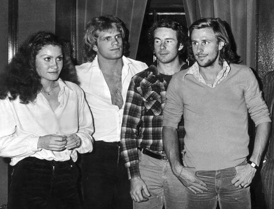 1978 10 07 Linda Haglund, Frank Andersson and Ingemar Stenmark and Björn Borg at the World Cup party in Gothenburg GÖTEBORG SWEDEN PB KOD 28 x28x  Copyright: xSÖRENxKARLSONx HAGLUND-ANDERSSON-STENMARK-BORG