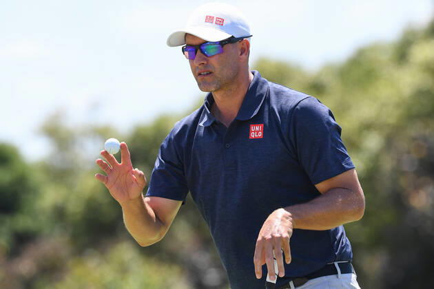 GOLF AUSTRALIAN PGA, Golf Herren Adam Scott reacts during Day 2 of the 2022 Fortinet Australian PGA Championship at the Royal Queensland Golf Club in Brisbane, Friday, November 25, 2022. ( NO ARCHIVING, EDITORIAL USE ONLY, NO USE IN BOOKS WITHOUT CONSENT BRISBANE QUEENSLAND AUSTRALIA  Copyright: xJONOxSEARLEx 20221125001734890162