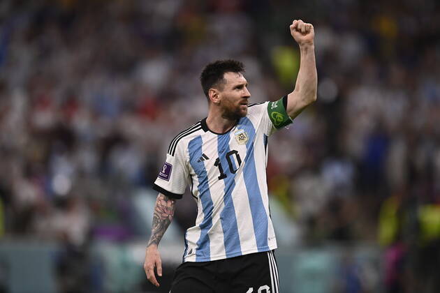 LIVE Mondiali 2022. Qatar, Argentina vs Messico - Gruppo C Foto Fabio Ferrari LaPresse 26 Novembre 2022 Qatar - - Calcio - Qatar 2022 - Coppa del Mondo Fifa - Argentina vs Messico - Gruppo C - Fase a Gironi - Lusail Stadium. Nella foto: esultanza Leo Messi November 26, 2022 , Qatar - sport - Soccer - Qatar 2022- FIFA World Cup, WM, Weltmeisterschaft, Fussball - Argentina vs Mexico - Group C - group stage - Lusail Stadium. In the pic: Leo Messi PRESSINPHOTO FF Copyright: xFabioxFerrari LaPressex WC_221126_665