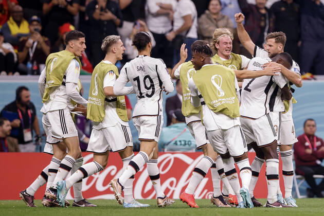 spain vs germany AL-KHOR, AK - 27.11.2022: SPAIN VS GERMANY - FUELLKRUG Niclas of Germany celebrates after scoring a goal during a match between Spain and Germany, valid for the group stage of the World Cup, held at Al Bayt Stadium in Al-Khor, Qatar. (Photo: Marcelo Machado de Melo Fotoarena) x2300470x MarceloxMachadoxdexMelo