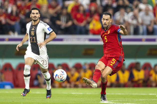 spain vs germany AL-KHOR, AK - 27.11.2022: SPAIN VS GERMANY - Sergio Busquets of Spain during the match between Spain and Germany, valid for the group stage of the World Cup, held at Al Bayt Stadium in Al-Khor, Qatar. (Photo: Richard Callis Fotoarena) x2300478x RichardxCallis