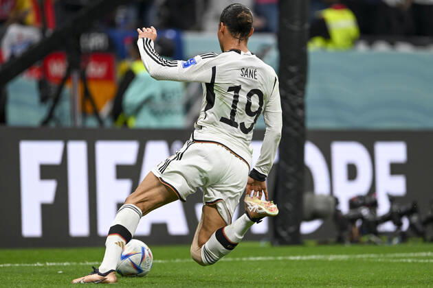 spain vs germany AL-KHOR, AK - 27.11.2022: SPAIN VS GERMANY - Leroy Sané of Germany during a match between Spain and Germany, valid for the group stage of the World Cup, held at Al Bayt Stadium in Al-Khor, Qatar. (Photo: Richard Callis Fotoarena) x2300490x RichardxCallis