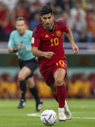 spain vs germany AL-KHOR, AK - 27.11.2022: SPAIN VS GERMANY - Marco Asensio of Spain during the match between Spain and Germany, valid for the group stage of the World Cup, held at Al Bayt Stadium in Al-Khor, Qatar. (Photo: Richard Callis Fotoarena) x2300492x RichardxCallis