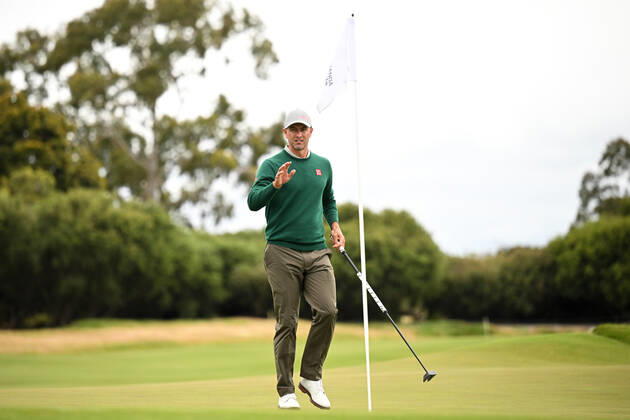 GOLF AUSTRALIAN OPEN, Adam Scott reacts during the ISPS Handa Australian Open 2022 golf tournament at the Kingston Heath Golf Club in Melbourne, Thursday, December 1, 2022. ( NO ARCHIVING, EDITORIAL USE ONLY, NO USE IN BOOKS WITHOUT CONSENT MELBOURNE VICTORIA AUSTRALIA  Copyright: xJAMESxROSSx 20221201001737255269