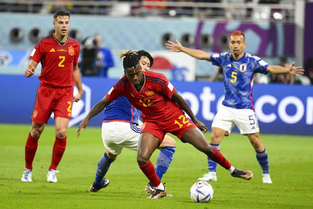 WILLIAMS Nico (ESP) FOOTBALL : Japon vs Espagne - Groupe E - coupe du Monde Qatar 2022 - 01 12 2022 JBAutissier Panoramic 