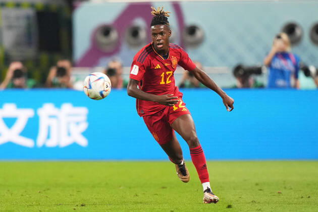 QAT: Japan and Spain. FIFA World Cup, WM, Weltmeisterschaft, Fussball Qatar 2022 Nico Williams of Spain during the FIFA World Cup Qatar 2022 match, Group E, between Japan and Spain played at Khalifa International Stadium on Dec 01, 2022 in Doha, Qatar. Copyright: xBaguxBlancox xPRESSINx WC_221201_221