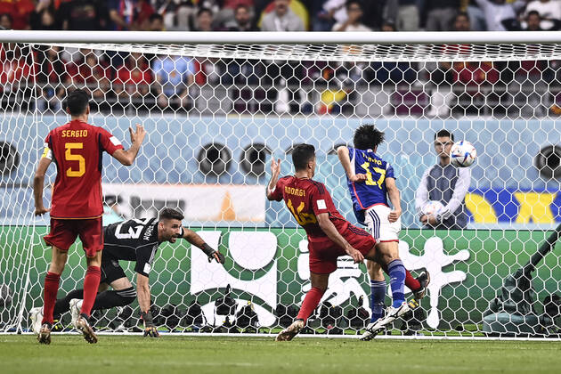 Foto LaPresse - Fabio Ferrari 01 Dicembre 2022 Doha, Qatar - - Calcio - Qatar 2022 - Coppa del Mondo Fifa - Giappone v Spagna - Gruppo E - Fase a Gironi - Khalifa International Stadium .Nella foto:Tanaka Ao (Japan);erete 2-1 December 1, 2022 Doha, Qatar - sport - Soccer - Qatar 2022- FIFA World Cup, WM, Weltmeisterschaft, Fussball - Group E - Japan v Spain - group stage -Khalifa International Stadium.In the pic:Tanaka Ao (Japan);gol 2-1  Copyright: xFabioxFerrarix LaPressex