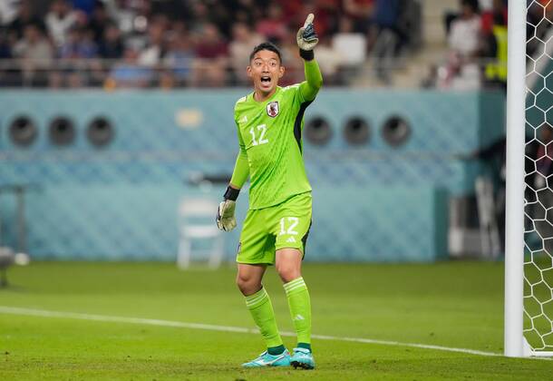 Mandatory Credit: Photo by Dave Shopland Shutterstock (13640378cb) Goalkeeper Shuichi Gonda of Japan Japan v Spain, FIFA World Cup, WM, Weltmeisterschaft, Fussball 2022, Group E, Football, Khalifa International Stadium, Ar-Rayyan, Qatar - 01 Dec 2022 Editorial Use Only Japan v Spain, FIFA World Cup 2022, Group E, Football, Khalifa International Stadium, Ar-Rayyan, Qatar - 01 Dec 2022 Editorial Use Only  Copyright: xDavexShopland Shutterstockx 13640378cb