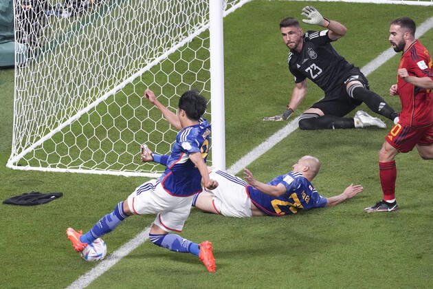FIFA WM 2022, Japan - Spanien, Umstrittene Tor-Aus-Szene mit Kaoru Mitoma