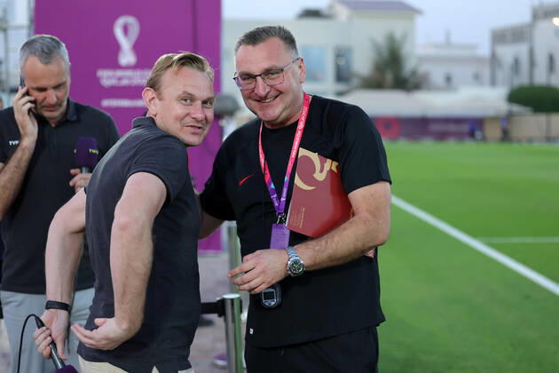 UMM SALAL MUHAMMAD 03.12.2022 MISTRZOSTWA SWIATA W PILCE NOZNEJ 2022 TRENING REPREZENTACJI POLSKI --- 2022 FIFA World Cup, WM, Weltmeisterschaft, Fussball POLISH FOOTBALL national team, Nationalteam TRAINING SESSION SEBASTIAN MILA CZESLAW MICHNIEWICZ FOT. PIOTR KUCZA FOTOPYK NEWSPIX.PL --- Newspix.pl POLAND OUT!  221203PYK1003