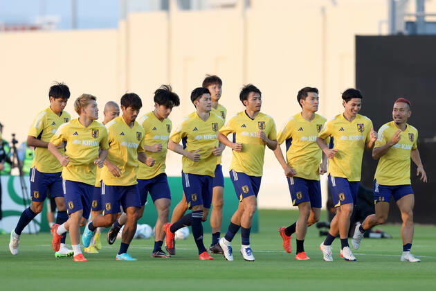 Japan Training Session - FIFA World Cup, WM, Weltmeisterschaft, Fussball Qatar 2022 Players of Japan during Japan training session at Al Sadd SC training center in Doha, Qatar on December 03, 2022. IgorxKralj PIXSELL