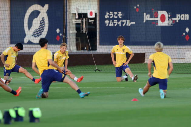 Japan Training Session - FIFA World Cup, WM, Weltmeisterschaft, Fussball Qatar 2022 Players of Japan during Japan training session at Al Sadd SC training center in Doha, Qatar on December 03, 2022. IgorxKralj PIXSELL