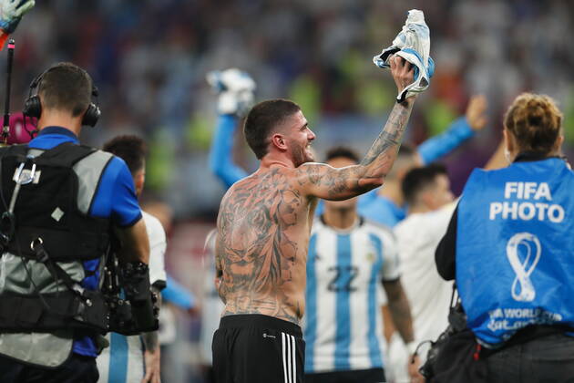 Rodrigo De Paul (ARG), DECEMBER 3, 2022 - Football Soccer : Rodrigo De Paul celebrate after winning FIFA World Cup, WM, Weltmeisterschaft, Fussball 2022 Round of16 match between Argentina 2-1 Australia at the Ahmad Bin Ali Stadium in Al Rayyan, Qatar. Noxthirdxpartyxsales (205491795)
