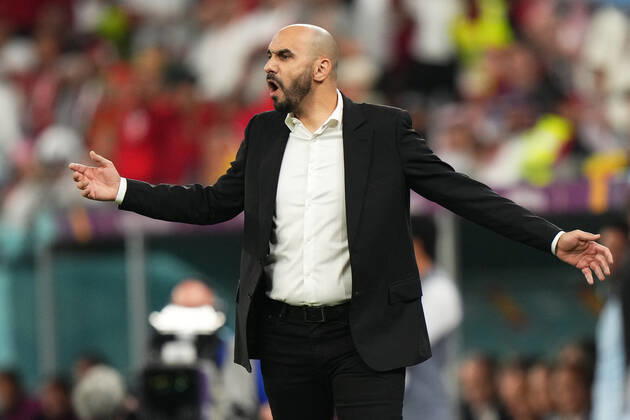 QAT: Morocco v Spain. FIFA World Cup, WM, Weltmeisterschaft, Fussball Qatar 2022 Morocco head coach Walid Regragui during the FIFA World Cup Qatar 2022 match, Round of 16, between Morocco v Spain played at Education City Stadium on Dec 6, 2022 in Doha, Qatar. Copyright: xBaguxBlancox xPRESSINx WC_221206_015