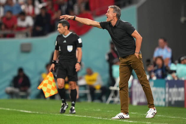 QAT: Morocco v Spain. FIFA World Cup, WM, Weltmeisterschaft, Fussball Qatar 2022 Spain head coach Luis Enrique Martinez during the FIFA World Cup Qatar 2022 match, Round of 16, between Morocco v Spain played at Education City Stadium on Dec 6, 2022 in Doha, Qatar. Copyright: xBaguxBlancox xPRESSINx WC_221206_017
