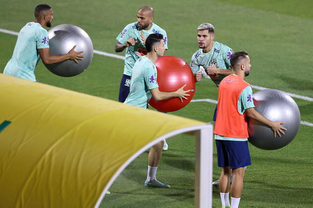 Brazil Training Session - FIFA World Cup, WM, Weltmeisterschaft, Fussball Qatar 2022 Fabinho of Brazil during Brazil training session at Al Arabi SC Stadium in Doha, Qatar on December 6, 2022. GoranxStanzl PIXSELL