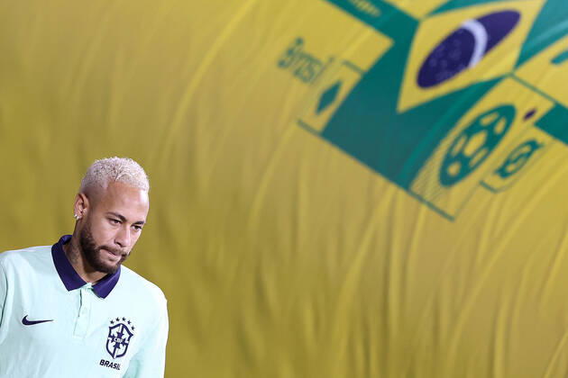 Brazil Training Session - FIFA World Cup, WM, Weltmeisterschaft, Fussball Qatar 2022 Neymar of Brazil during Brazil training session at Al Arabi SC Stadium in Doha, Qatar on December 6, 2022. GoranxStanzl PIXSELL