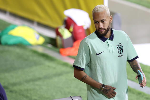 Brazil Training Session - FIFA World Cup, WM, Weltmeisterschaft, Fussball Qatar 2022 Neymar of Brazil during Brazil training session at Al Arabi SC Stadium in Doha, Qatar on December 6, 2022. GoranxStanzl PIXSELL