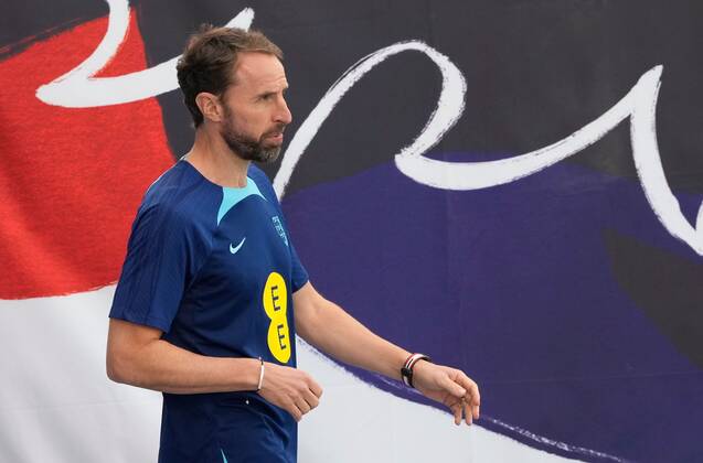 Mandatory Credit: Photo by Dave Shopland Shutterstock (13652017b) Manager Gareth Southgate England Training and press conference, PK, Pressekonferenz FIFA World Cup, WM, Weltmeisterschaft, Fussball 2022, Football, Al Wakrah Sports Complex, Al Wakrah, Qatar - 07 Dec 2022 Editorial Use Only England Training and Press Conference, FIFA World Cup 2022, Football, Al Wakrah Sports Complex, Al Wakrah, Qatar - 07 Dec 2022 Editorial Use Only Copyright: xDavexShopland Shutterstockx 13652017b