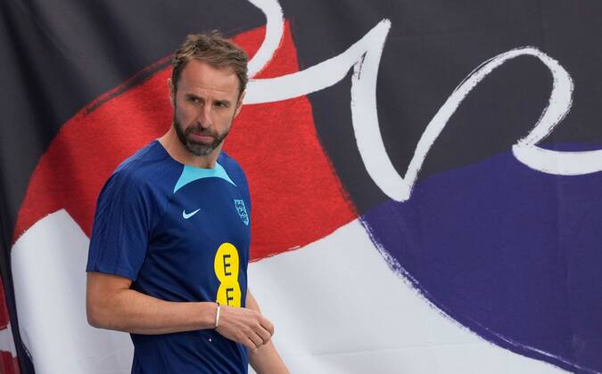 Mandatory Credit: Photo by Dave Shopland Shutterstock (13652017d) Manager Gareth Southgate England Training and press conference, PK, Pressekonferenz FIFA World Cup, WM, Weltmeisterschaft, Fussball 2022, Football, Al Wakrah Sports Complex, Al Wakrah, Qatar - 07 Dec 2022 Editorial Use Only England Training and Press Conference, FIFA World Cup 2022, Football, Al Wakrah Sports Complex, Al Wakrah, Qatar - 07 Dec 2022 Editorial Use Only Copyright: xDavexShopland Shutterstockx 13652017d