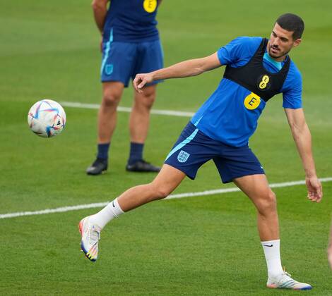 Mandatory Credit: Photo by Dave Shopland Shutterstock (13652017ca) Conor Coady of England England Training and press conference, PK, Pressekonferenz FIFA World Cup, WM, Weltmeisterschaft, Fussball 2022, Football, Al Wakrah Sports Complex, Al Wakrah, Qatar - 07 Dec 2022 Editorial Use Only England Training and Press Conference, FIFA World Cup 2022, Football, Al Wakrah Sports Complex, Al Wakrah, Qatar - 07 Dec 2022 Editorial Use Only Copyright: xDavexShopland Shutterstockx 13652017ca
