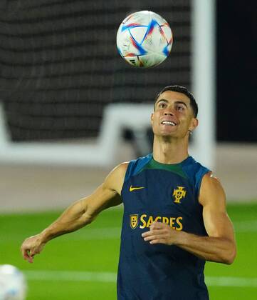 Mandatory Credit: Photo by Javier Garcia Shutterstock (13655708w) Cristiano Ronaldo of Portugal during training Portugal Training, FIFA World Cup, WM, Weltmeisterschaft, Fussball 2022, Football, Al Shahaniya SC Training Site, Al Shahaniya, Qatar - 08 Dec 2022 Editorial Use Only Portugal Training, FIFA World Cup 2022, Football, Al Shahaniya SC Training Site, Al Shahaniya, Qatar - 08 Dec 2022 Editorial Use Only Copyright: xJavierxGarcia Shutterstockx 13655708w