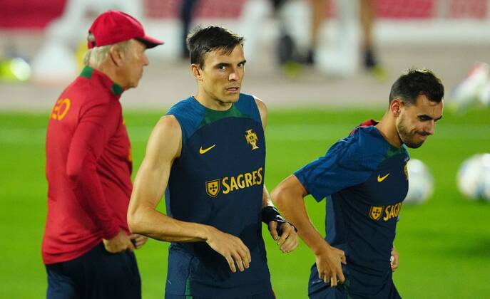 Mandatory Credit: Photo by Javier Garcia Shutterstock (13655708n) Joao Palhinha of Portugal during training Portugal Training, FIFA World Cup, WM, Weltmeisterschaft, Fussball 2022, Football, Al Shahaniya SC Training Site, Al Shahaniya, Qatar - 08 Dec 2022 Editorial Use Only Portugal Training, FIFA World Cup 2022, Football, Al Shahaniya SC Training Site, Al Shahaniya, Qatar - 08 Dec 2022 Editorial Use Only Copyright: xJavierxGarcia Shutterstockx 13655708n