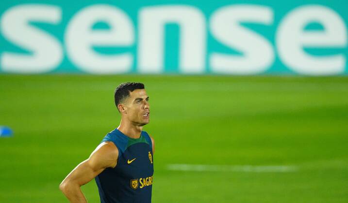 Mandatory Credit: Photo by Javier Garcia Shutterstock (13655708bb) Cristiano Ronaldo of Portugal during training Portugal Training, FIFA World Cup, WM, Weltmeisterschaft, Fussball 2022, Football, Al Shahaniya SC Training Site, Al Shahaniya, Qatar - 08 Dec 2022 Editorial Use Only Portugal Training, FIFA World Cup 2022, Football, Al Shahaniya SC Training Site, Al Shahaniya, Qatar - 08 Dec 2022 Editorial Use Only Copyright: xJavierxGarcia Shutterstockx 13655708bb