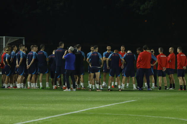 Croatia s players take part in training session held in Doha, Qatar, 08 December 2022. Croatia will face Brazil in their FIFA World Cup, WM, Weltmeisterschaft, Fussball 2022 quarter final soccer match on 09 December. Croatia s training session !ACHTUNG: NUR REDAKTIONELLE NUTZUNG!  Copyright: xJuanJoxMartinx EVE1972 20221208-761fedf7c7d95d560ace428bf8fd0b701fd42f4f