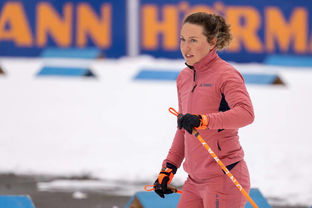 ZDF Expert Laura Dahlmeier Austria, Hochfilzen, 09 12 2022, Biathlon, IBU World Cup Hochfilzen, 2022 2023, , Men 10 km Sprint, Biathlon and Cross Country Stadium Photo A2 Bildagentur Peter Hartenfelser