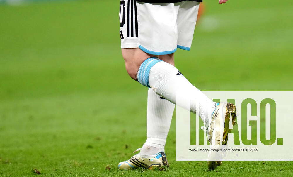 Lusail City Qatar December 09 Lionel Messi Of Argentina In Action With His Adidas Shoes During