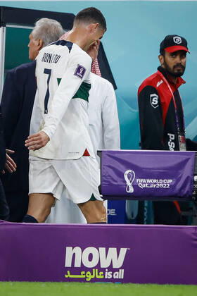 morocco vs portugal DOHA, CA - 10.12.2022: MOROCCO VS PORTUGAL - CRISTIANO RONALDO of Portugal leaves the field crying after the match between Morocco and Portugal, valid for the quarterfinals of the World Cup, held at the Al Thumama Stadium in Doha, Qatar. (Photo: Rodolfo Buhrer La Imagem Fotoarena) x2308658x  RodolfoxBuhrer