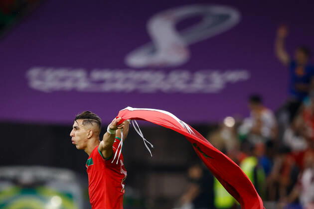 morocco vs portugal DOHA, CA - 10.12.2022: MOROCCO VS PORTUGAL - EL YAMIQ Jawad of Morocco during the match between Morocco and Portugal, valid for the quarterfinals of the World Cup, held at the Al Thumama Stadium in Doha, Qatar. (Photo: Rodolfo Buhrer La Imagem Fotoarena) x2308663x  RodolfoxBuhrer