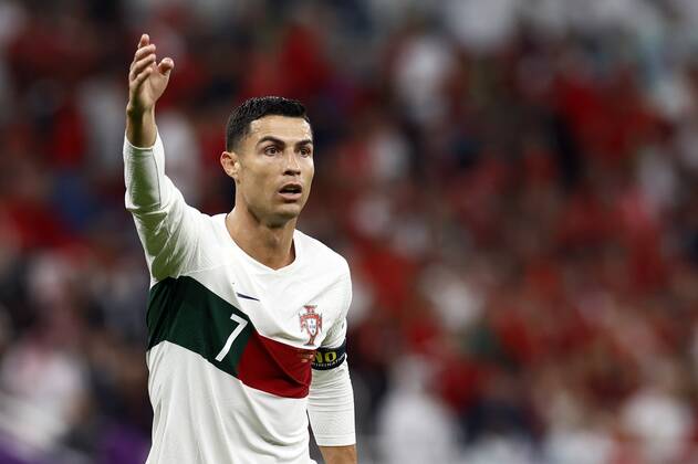 DOHA Cristiano Ronaldo of Portugal during the FIFA World Cup Qatar 2022 quarterfinal match between Morocco and Portugal at Al Thumama Stadium on December 10, 2022 in Doha, Qatar ANP KOEN VAN WEEL netherlands out belgium out Doha xVIxxIVx 459212180 originalFilename: 0196378527st