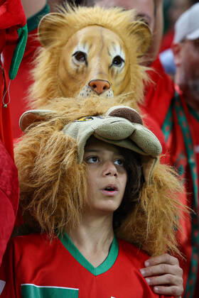 morocco vs portugal DOHA, CA - 10.12.2022: MOROCCO VS PORTUGAL - Morocco fans during the match between Morocco and Portugal, valid for the quarterfinals of the World Cup, held at the Al Thumama Stadium in Doha, Qatar. (Photo: Rodolfo Buhrer La Imagem Fotoarena) x2308665x  RodolfoxBuhrer