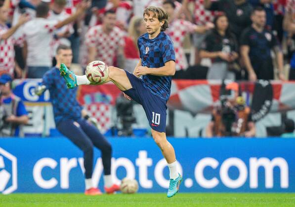 Mandatory Credit: Photo by Dave Shopland Shutterstock (13661835o) Luka Modric of Croatia warming up before kick off Argentina v Croatia, FIFA World Cup, WM, Weltmeisterschaft, Fussball 2022, Semi Final, Football, Lusail Stadium, Al Daayen, Qatar - 13 Dec 2022 Editorial Use Only Argentina v Croatia, FIFA World Cup 2022, Semi Final, Football, Lusail Stadium, Al Daayen, Qatar - 13 Dec 2022 Editorial Use Only  Copyright: xDavexShopland Shutterstockx 13661835o